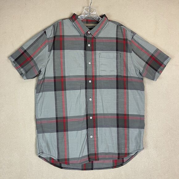 prAna Shirt Mens XL Multicolor Plaid Ecto Short Sleeve Button‎ Up Lightweight - Picture 1 of 8